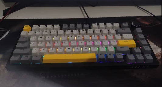 Ajazz AK820 / AK820Pro – Clavier Gaming Mécanique Bluetooth 5.1 / Sans Fil / C-Wired avec Molette, Hot Swapping et Gasket