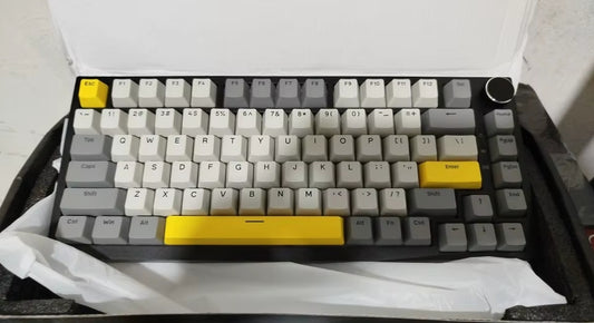 Ajazz AK820 / AK820Pro – Clavier Gaming Mécanique Bluetooth 5.1 / Sans Fil / C-Wired avec Molette, Hot Swapping et Gasket